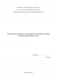 Estimarea prin simulare a unor indicatori economici și tehnici folosind metoda Monte Carlo - Pagina 1