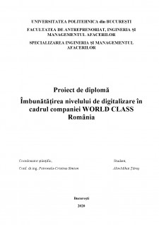 Îmbunătățirea nivelului de digitalizare în cadrul companiei WORLD CLASS România - Pagina 2