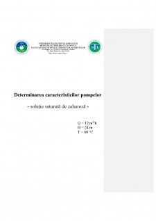 Determinarea caracteristicilor pompelor - soluție saturată de zaharoză - Pagina 1