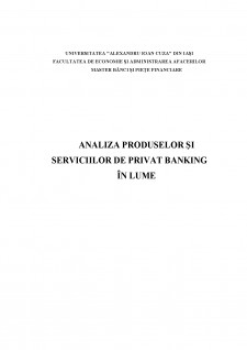 Analiza produselor și serviciilor de privat banking în lume - Pagina 1