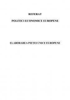 Elaborarea pieței unice europene - Pagina 1