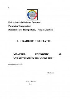 Impactul economic al investițiilor în transporturi - Pagina 1