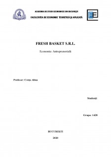 Plan afaceri - Fresh Basket - magazin fructe și legume proaspete - Pagina 1