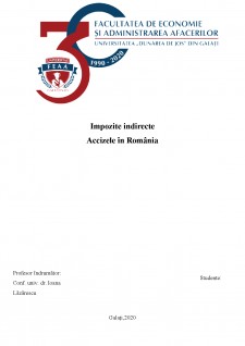 Impozite indirecte - Accizele în România - Pagina 1