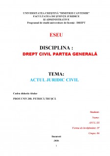 Actul juridic civil - Pagina 1