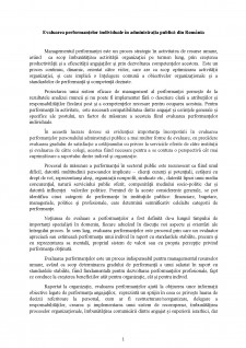 Evaluarea performanțelor individuale în administrația publică din România - Pagina 1