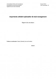 Importanța utilizării aplicațiilor de task management - Raport de cercetare - Pagina 1