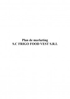 Plan de Marketing SC Frigo Food Vest SRL - Pagina 1