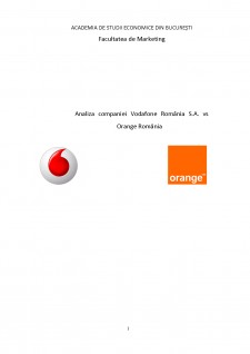 Analiza companiei Vodafone România S.A. vs Orange România, prestatoare de servicii de telecomunicații - Pagina 1
