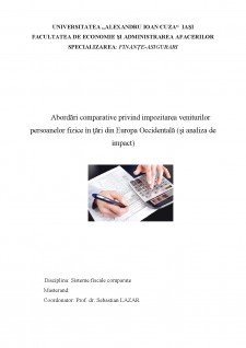 Abordări comparative privind impozitarea veniturilor persoanelor fizice în țari din Europa Occidentală (si analiza de impact) - Pagina 1