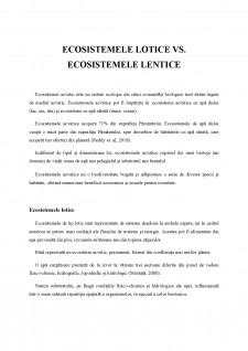 Ecosistemele lotice vs ecosistemele lentice - Pagina 1