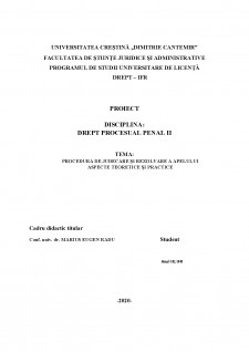 Procedura de judecare și rezolvare a apelului aspecte teoretice și practice - Pagina 1