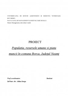 Populația, resursele umane și piața muncii în comuna Borca, Județul Neamț - Pagina 1