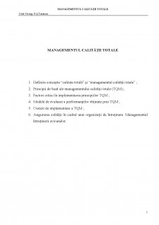 Managementul calității totale - Pagina 1