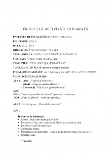 Proiect de activitate integrată - Pagina 1