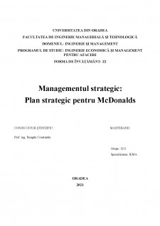 Plan strategic pentru McDonalds - Pagina 1