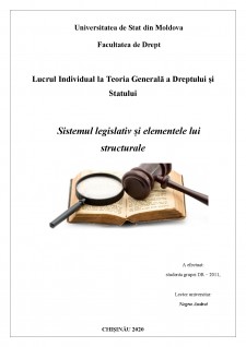 Sistemul legislativ și elementele lui structurale - Pagina 1
