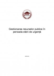 Gestionarea resurselor publice în perioada stării de urgență - Pagina 1