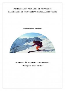 Dopingul în activitatea sportivă - Dopingul în lumea ski-ului - Pagina 1