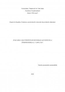 Evaluarea caracteristicilor senzoriale la întreprinderea Cahul Pan Cahul - Pagina 1