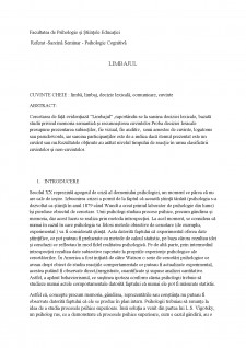 Psihologie Cognitivă - Limbajul - Pagina 1