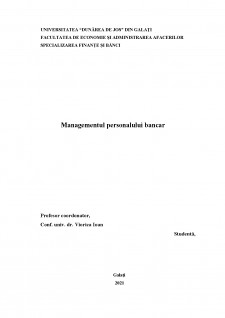 Managementul personalului bancar - Pagina 1