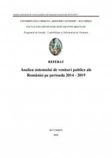 Analiza sistemului de venituri publice ale României în perioada 2014-2019 - Pagina 1
