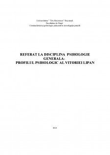 Profilul psihologic al Vitoriei Lipan - Pagina 1