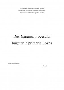 Desfășurarea procesului bugetar la primăria Lozna - Pagina 1