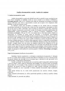 Analiza documentelor sociale - Analiza de conținut - Pagina 1
