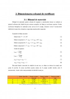 Dimensionarea unei instalații de separare prin rectificare din schema tehnologică de fabricație a acetonei - Pagina 5