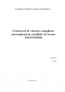 Contractul de vânzare-cumpărare internațional și condițiile de livrare Incoterms - Pagina 1