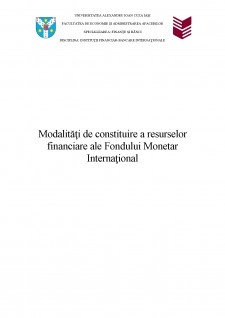 Modalități de constituire a resurselor financiare ale Fondului Monetar Internațional - Pagina 1