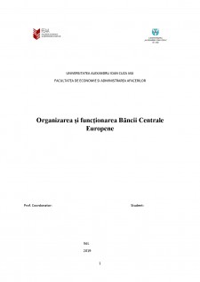 Organizarea și funcționarea Băncii Centrale Europene - Pagina 1