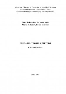 Educația - teorie și metodă - Pagina 1