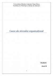Cauze ale stresului organizațional - Pagina 1