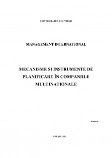 Mecanisme și instrumente de planificare în companiile multinaționale - Pagina 1