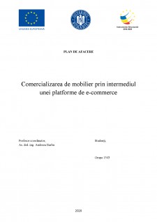Plan de afacere - Comercializarea de mobilier prin intermediul unei platforme de e-commerce - Pagina 1