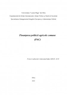Finanțarea politicii agricole comune - Pagina 1