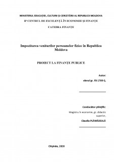 Impozitarea veniturilor persoanelor fizice în Republica Moldova - Pagina 1