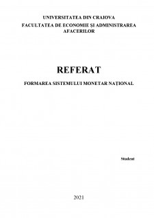 Formarea sistemului monetar național - Pagina 1