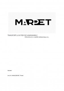 Transportul rutier de subansamble studiu de caz - SC Marpet International SRL - Pagina 1