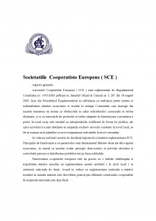 Societatiile Cooperatiste Europene ( SCE ) - Pagina 1