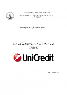Managementul riscului de credit UniCredit - Pagina 1