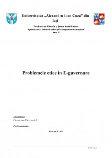 Problemele etice în E-guvernare - Pagina 1
