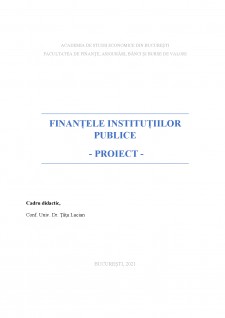 Finanțele instituțiilor publice - Pagina 1