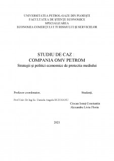 Compania OMV Petrom - Strategii și politici economice de protecția mediului - Pagina 1