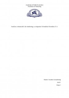Analiza comunicării de marketing a companiei Mondelez România SA - Pagina 1