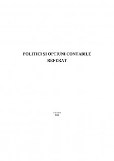 Politici și opțiuni contabile - Pagina 1