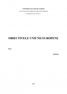 Obiectivele Uniunii Europene - Pagina 1